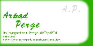 arpad perge business card